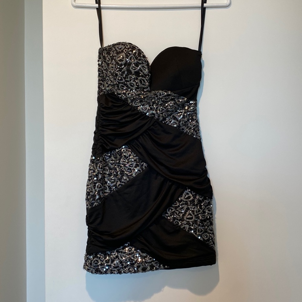 Arden B Strapless Dress with Sequins